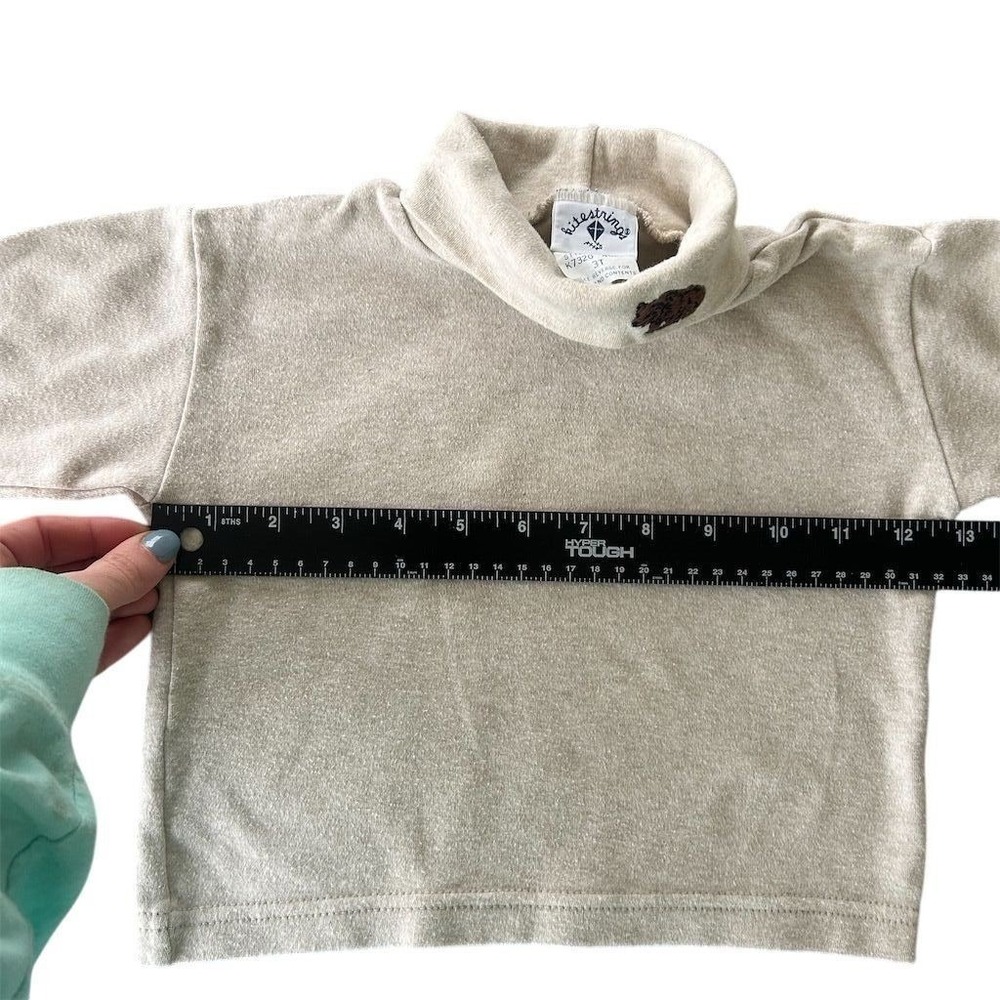 Kitestrings Turtleneck Sweater Toddler 3T Oatmeal Beige Vintage Bear K7320 USA - Picture 6 of 7
